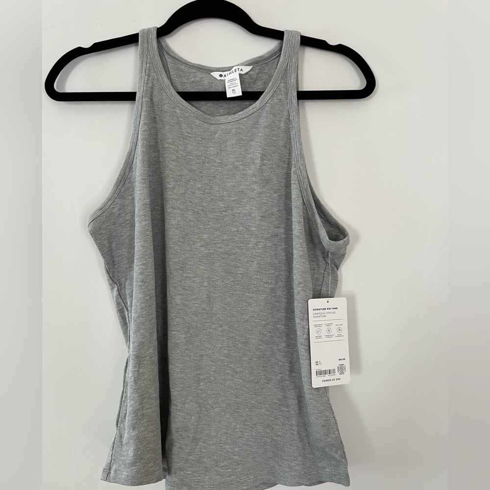 NWT - Athleta Women's Gray Signature Rib Tank